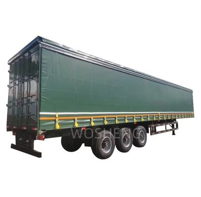 40ft 45ft PVC Vorhang Sider Semi Trailer Side Vorhang Gleitwagen Trailern Wosheng