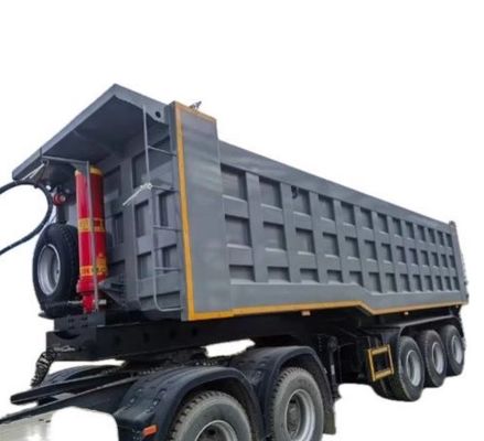 Anpassbarer 3-Achsen-Hydraulischer Rücken-Dump-Semi-Anhänger für den Transport von Sandstein-Korn