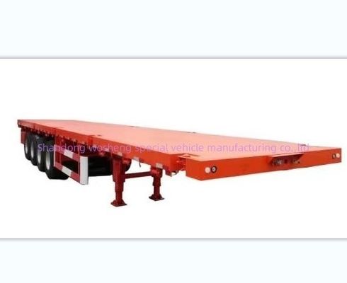 Hauptbalkenhöhe 0,5 m 3 Achs Flachbett-Semi-Anhänger für 20 ft 40 ft Containertransport
