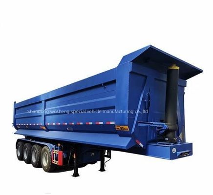 Wosheng 3 Achsen 4 Achsen Semi-Anhänger 60 Tonnen Hinterdump Hydraulischer Zylinder Tipper Truck Anhänger