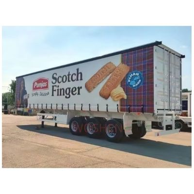 Dreiachssige 40ft 45ft Vorhangseite Tarpaulin Stoff Halbanhänger für Getränke und Gemüse
