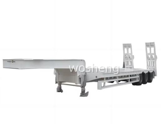 Lastwagenanhänger Wosheng 3 Achsen 12 Räder Niedrigbettbehälter Chassis Lader Halbanhänger