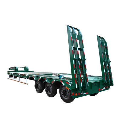 60 Tonnen Ladekapazität 10 Schichten Blattspring-Lkw Niederbett-Semi-Anhänger für Bagger