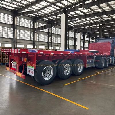 3 Achsen flacher Semi-Anhänger für den Transport von 20ft 40ft Container und schwerer Ladung