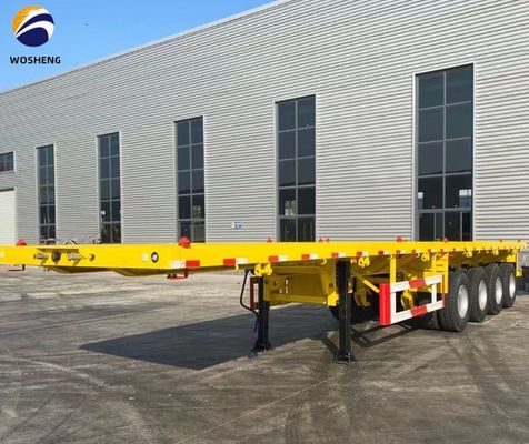 Mechanische Aufhängung 40ft Dreiachsige Flachbett-Semi-Anhänger für Container oder Maschinen