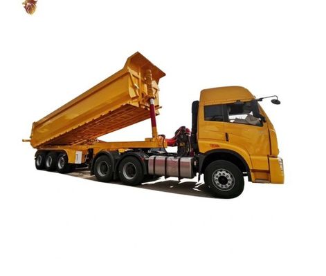 End-Tipping-Semi-Anhänger für Heck-Dump-Style-Tipper-LKW-Anhänger 4 Achsen Hydraulik