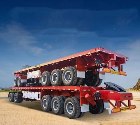 20FT 40FT Doppelverbindung Flatbed Semi-Truck Anhänger mit und AIR/Mechanische Aufhängung