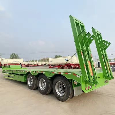 150T Max Nutzlast Niedrigbett Semi-Anhänger Lkw Traktoranhänger mit schwerem Landegerät