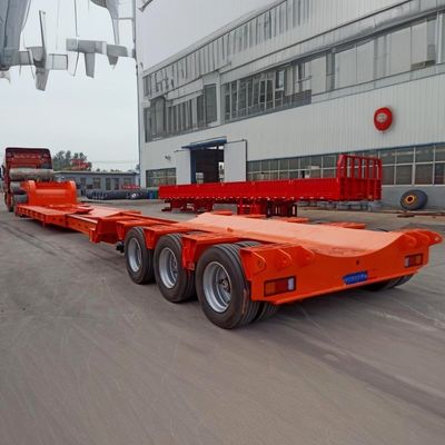 Transport Schwerlastgeräte mit 100 Tonnen Hydraulikrampen Niederbett Lkw Halbanhänger