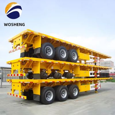 Professionelle 3-Achse 40ft Flachbett-Container-Lkw-Anhänger mit 50 Tonnen Ladekapazität