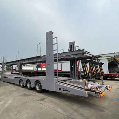 Lkw-Anhänger 3 Achsen Doppeldeckfahrzeug Fahrzeugträger Semi-Anhänger mit manuellem Heben
