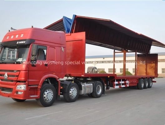 Wosheng 30/40t Logistik Flügelspannung Van Semi-Anhänger Doppel-Linienbremssystem WABCO