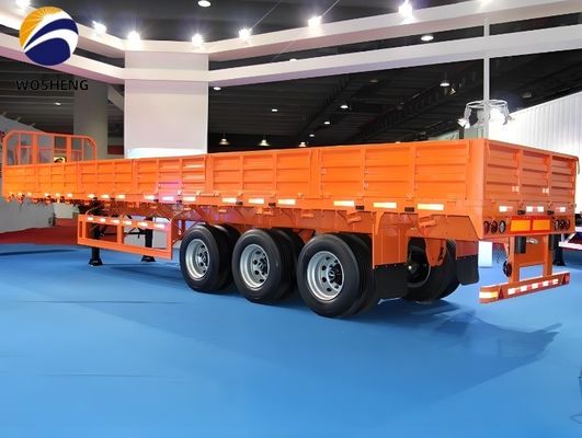 Qingdao Wosheng 3-Achsen-Lkw-Anhänger mit 50 Tonnen Nutzlast und Seitenwand aus Stahl