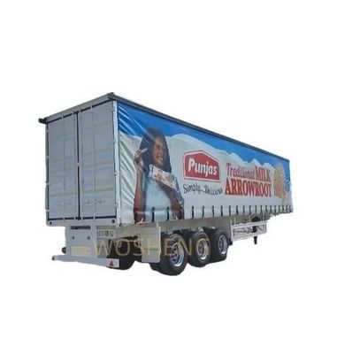 Wosheng 3 Achsen 40FT 45FT PVC Tarpaulin Seitenvorhang Halbanhänger mit Aufhängungssystem
