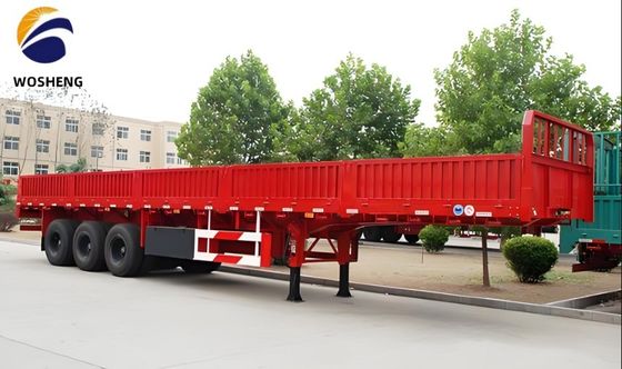 Qingdao Wosheng 3-Achsen-Lkw-Anhänger mit 50 Tonnen Nutzlast und Seitenwand aus Stahl