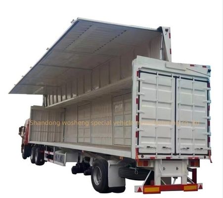 3 Achsen 30/40tons Logistik Flügelspannung Van Semi Anhänger mit offenen Box Stahl Aufhängungssystem