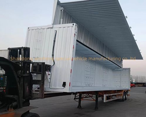 3 Achsen 30/40tons Logistik Flügelspannung Van Semi Anhänger mit offenen Box Stahl Aufhängungssystem