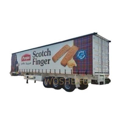 Wosheng 3 Achsen 40/45ft PVC Wasserdichtes Seitenvorhang Halbanhänger für Gleitwagen
