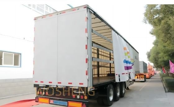Wosheng 3 Achsen 40/45ft PVC Wasserdichtes Seitenvorhang Halbanhänger für Gleitwagen