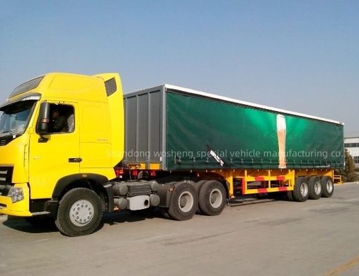 Wosheng 3 Achsen 40ft 45ft PVC Plane Vorhang Sider Semi-Trailer mit Luftfederung