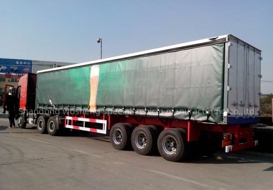 Wosheng 3 Achsen 40ft 45ft PVC Plane Vorhang Sider Semi-Trailer mit Luftfederung