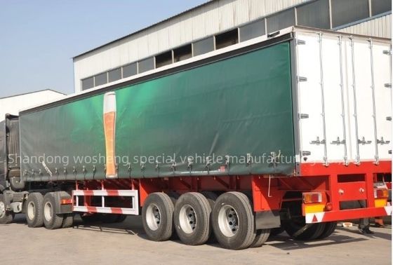 Wosheng 3 Achsen 40ft 45ft PVC Plane Vorhang Sider Semi-Trailer mit Luftfederung