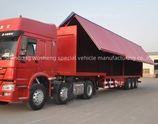 Wosheng 3 Achse 30/40 Tonnen Logistik-Flügelweite Van Semi-Anhänger mit Flying Wingvan Box