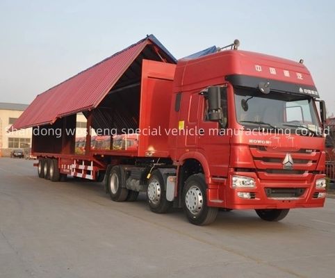 Wosheng 3 Achse 30/40 Tonnen Logistik-Flügelweite Van Semi-Anhänger mit Flying Wingvan Box