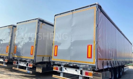 3 Achsen 40ft 45ft PVC Plane Vorhang Seite Semi-Anhänger mit Schieberad Design