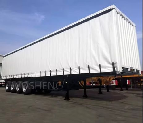 Wosheng 3 Achsen 40ft 45ft Vorhangseite Semi-Anhänger für den vielseitigen und Gütertransport