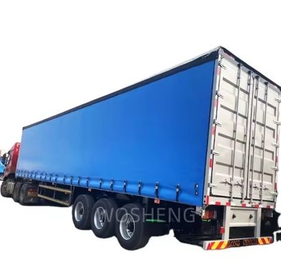 Wosheng 3 Achsen 40ft 45ft PVC Wasserdicht Vorhang Seiten Semi-Anhänger für Express und Logistik