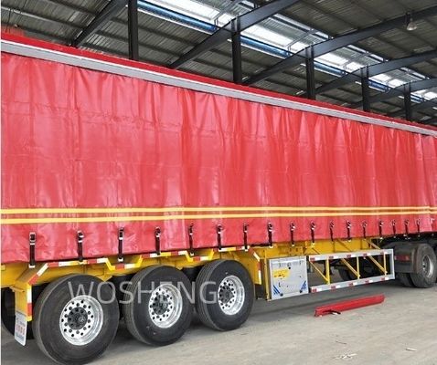 angepasst 3 Achsen 40ft 45ft Red Curtain Side Semi Trailer mit maximaler Nutzlast von 40 Tonnen