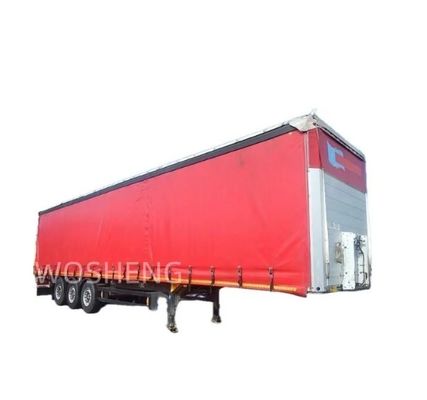 Lastwagen 40-50 Tonnen 3 Achsen 40ft 45ft Roter Vorhang Seitenrutscher Semi-Anhänger mit PVC-Platte
