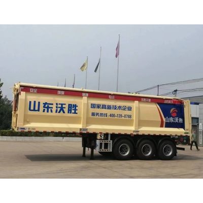 3 Achsen 60tons Crawler Dump Trailer mit mechanischer Aufhängung und Förderband