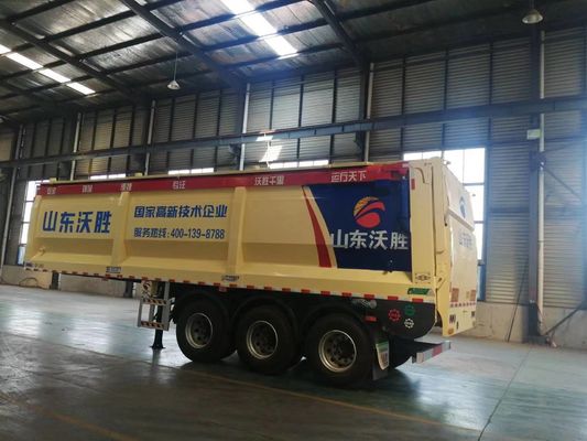 3 Achsen 60tons Crawler Dump Trailer mit mechanischer Aufhängung und Förderband