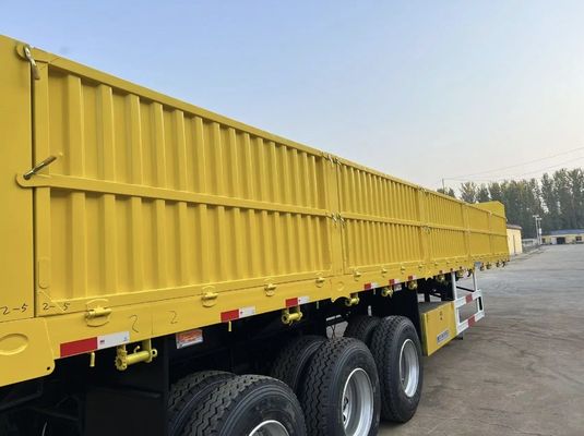 12.4m Flachbett Zaun Anhänger für Lastwagen Max Nutzlast 50000 kg 3-4 Achsen Top Ranking