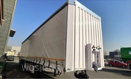 Anpassbar 3 Achsen 40/45ft PVC Wasserdicht Weißseiten Vorhang Schiebe Semi-Anhänger