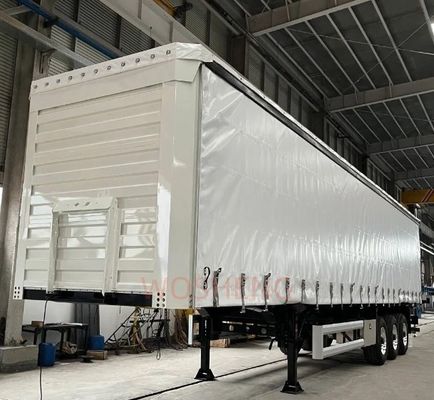 40ft 45ft PVC-Seitenvorhang Semi-Anhänger 3 Achse Weiß-Vorhang-Seiten-Schiebewagen Anhänger