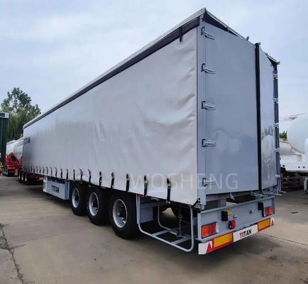 40ft 45ft PVC-Seitenvorhang Semi-Anhänger 3 Achse Weiß-Vorhang-Seiten-Schiebewagen Anhänger