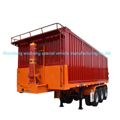 Halbanhänger Wosheng 3 Achsen Hydraulischer Rücken-Dump Tipper Stahl Tipping Truck Anhänger 9800x2500x3500mm