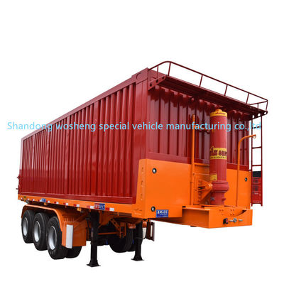 Halbanhänger Wosheng 3 Achsen Hydraulischer Rücken-Dump Tipper Stahl Tipping Truck Anhänger 9800x2500x3500mm