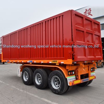 Halbanhänger Wosheng 3 Achsen Hydraulischer Rücken-Dump Tipper Stahl Tipping Truck Anhänger 9800x2500x3500mm