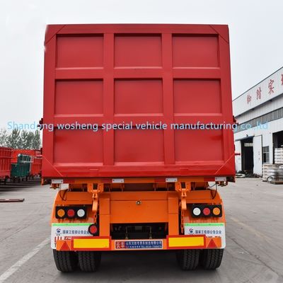 Halbanhänger Wosheng 3 Achsen Hydraulischer Rücken-Dump Tipper Stahl Tipping Truck Anhänger 9800x2500x3500mm