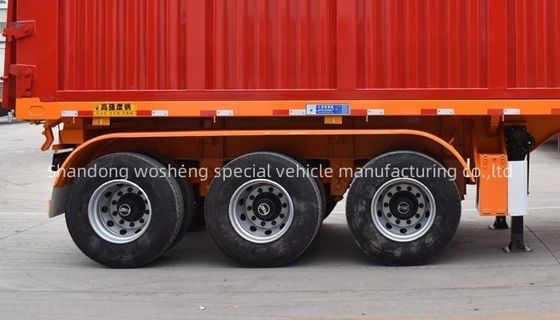 Halbanhänger Wosheng 3 Achsen Hydraulischer Rücken-Dump Tipper Stahl Tipping Truck Anhänger 9800x2500x3500mm