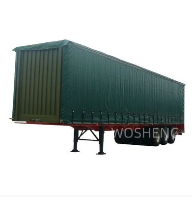 Wosheng 3 Achsen Grün 40ft 45ft PVC Vorhang Seitenanhänger 13T 16T BPW/FUWA Achse