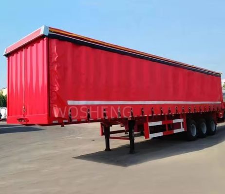 Dreiachsender 40ft 45ft Vorhangseite Tarpaulin Stoff Halbanhänger für Schwerlasttransport