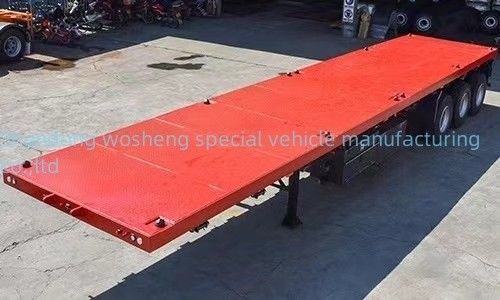 Hauptbalkenhöhe 0,5 m 3 Achs Flachbett-Semi-Anhänger für 20 ft 40 ft Containertransport