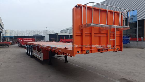 Hauptbalkenhöhe 0,5 m 3 Achs Flachbett-Semi-Anhänger für 20 ft 40 ft Containertransport