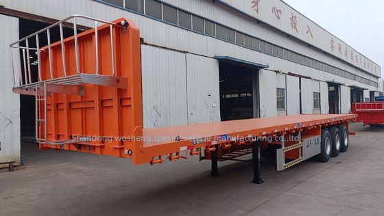 Hauptbalkenhöhe 0,5 m 3 Achs Flachbett-Semi-Anhänger für 20 ft 40 ft Containertransport