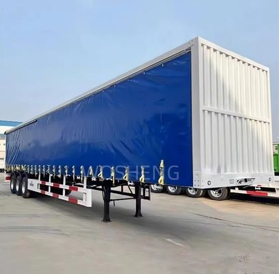 40 45 53 Ft Lieferwagenbox Schiebe-PVC-Plattenseite Vorhang Halbanhänger 40 Tonnen Nutzlast